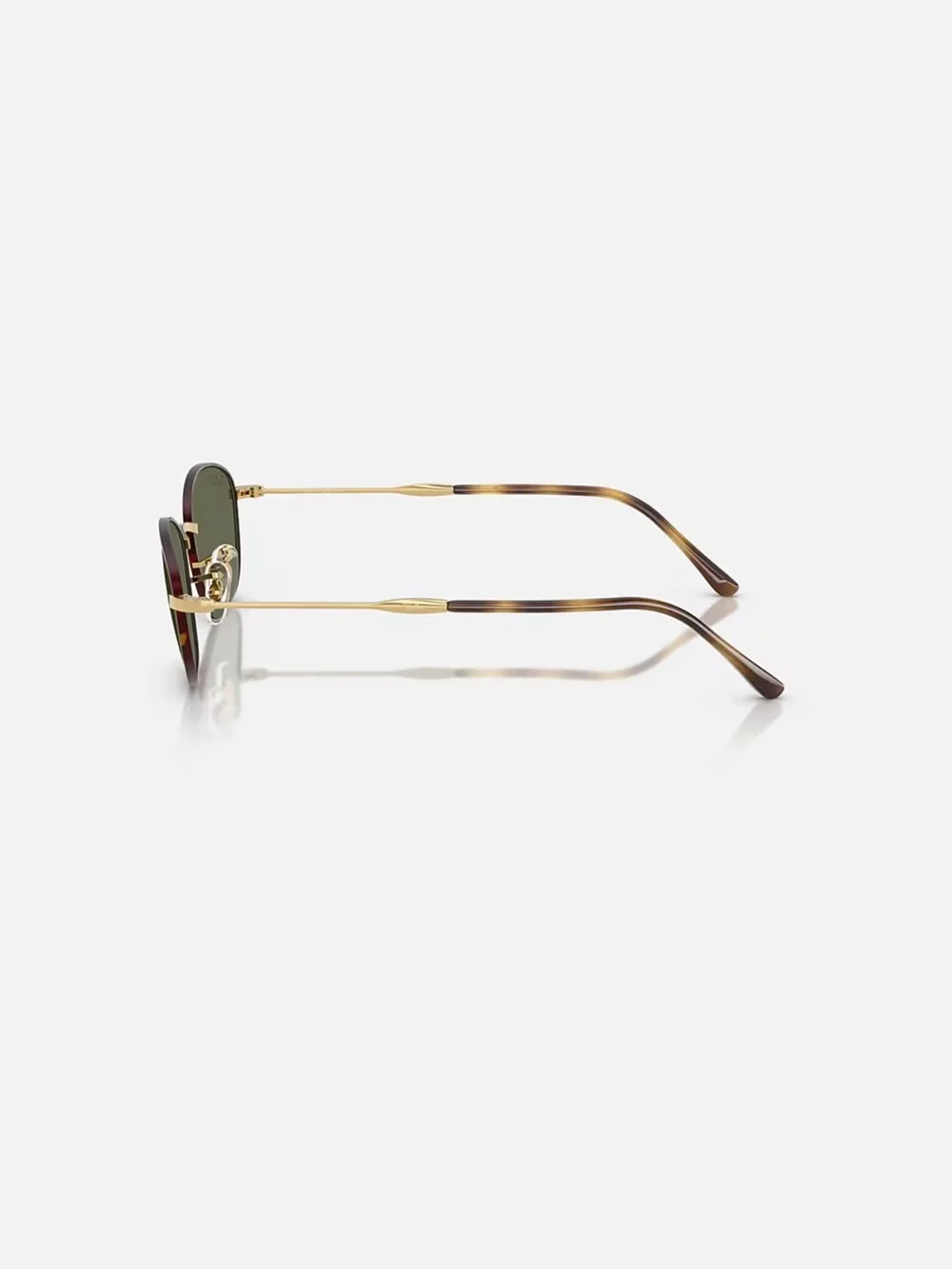 Ray-Ban Gold Frame with Tortoise Trim and Green Lenses Sunglasses